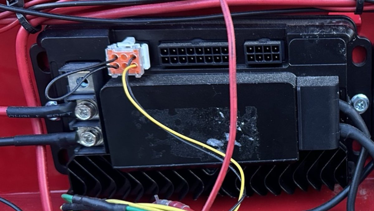 Mower motor driver wiring and label area